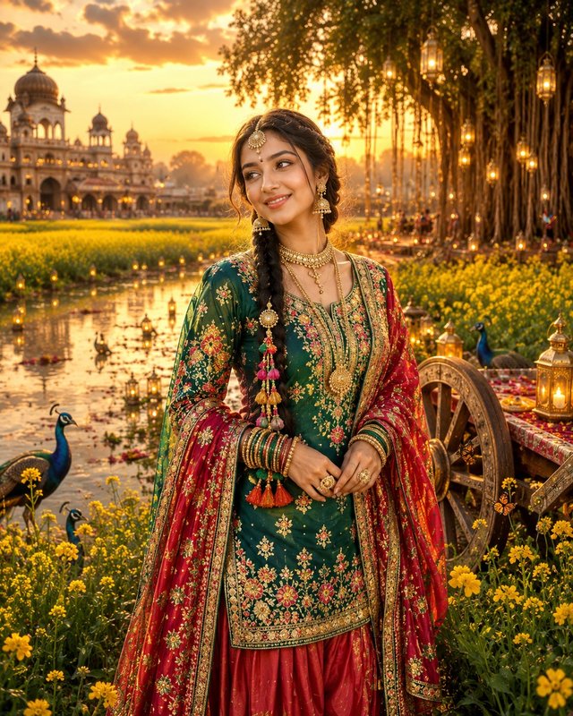 Magical Punjabi Girl in Mustard Fields – — punjabi-girl AI prompt