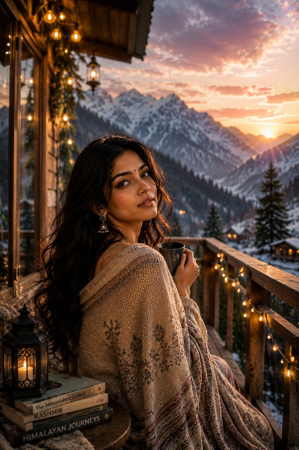 Luxury Mountain Cabin Portrait | Cozy Winter Escape AI Prompt