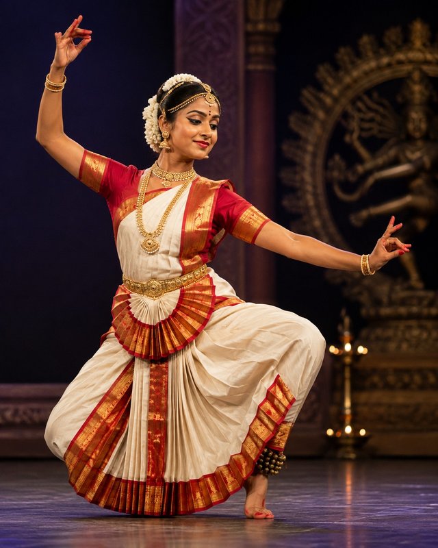 Graceful Kuchipudi Dancer – Traditional Andhra Pradesh Classical Dance — kuchipudi AI prompt