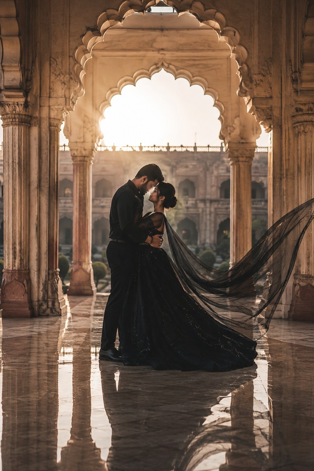 Royal Palace Pre-Wedding Portrait | Black Luxury Editorial Couple Photoshoot