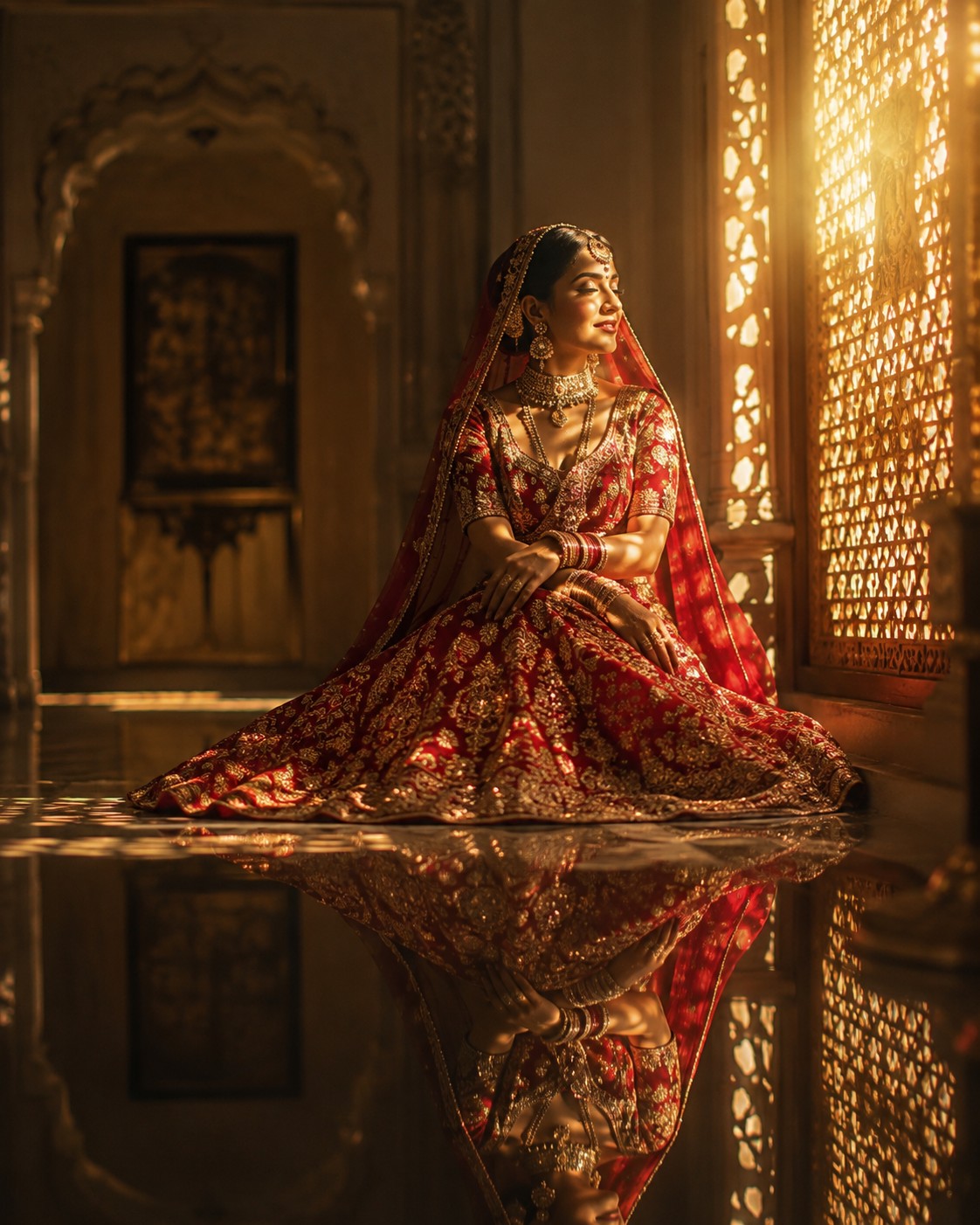 Royal Sunlit Bridal Portrait | Luxury Indian Wedding Editorial Photography