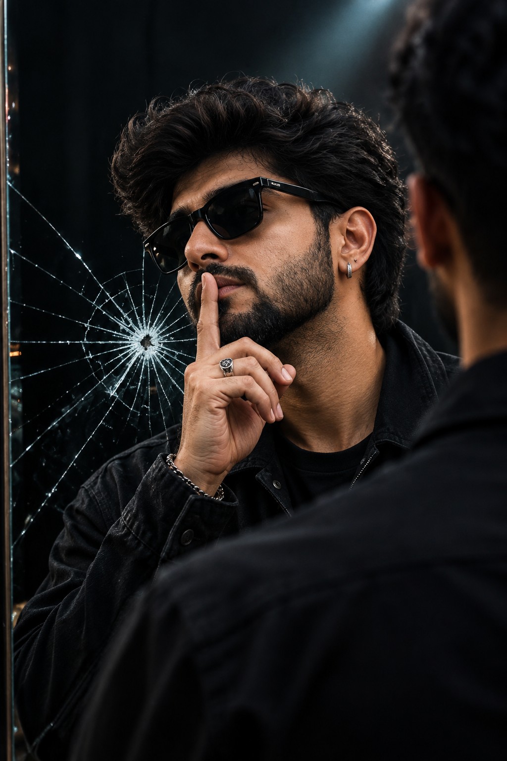 Shattered Mirror Cinematic Male Portrait
