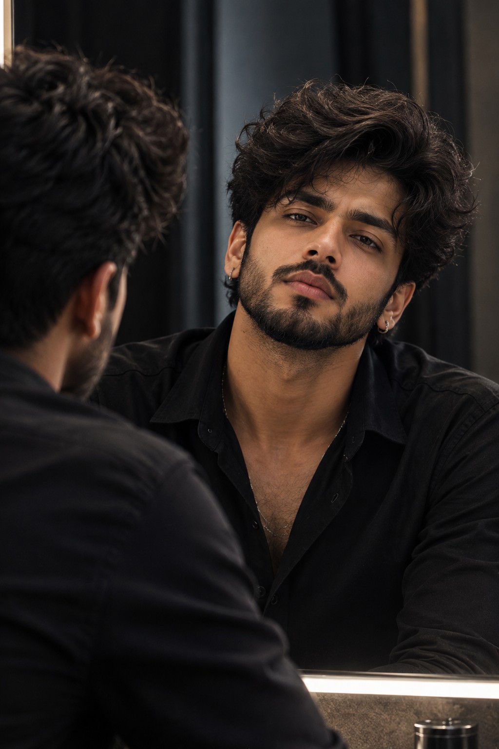 Cinematic Mirror Self Portrait – Realistic AI Photo