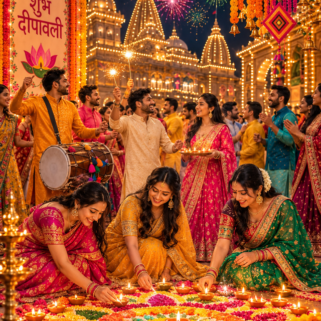 Cinematic Diwali Festival Celebration AI Image Prompt
