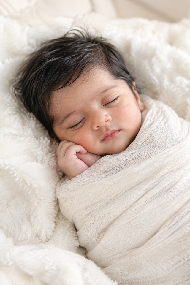 Ultra-Realistic Newborn Baby Portrait – Soft Studio Photography Prompt