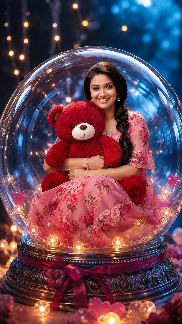 Cute Teddy Bear Glass Globe Portrait | AI Photo Transformation ✨
