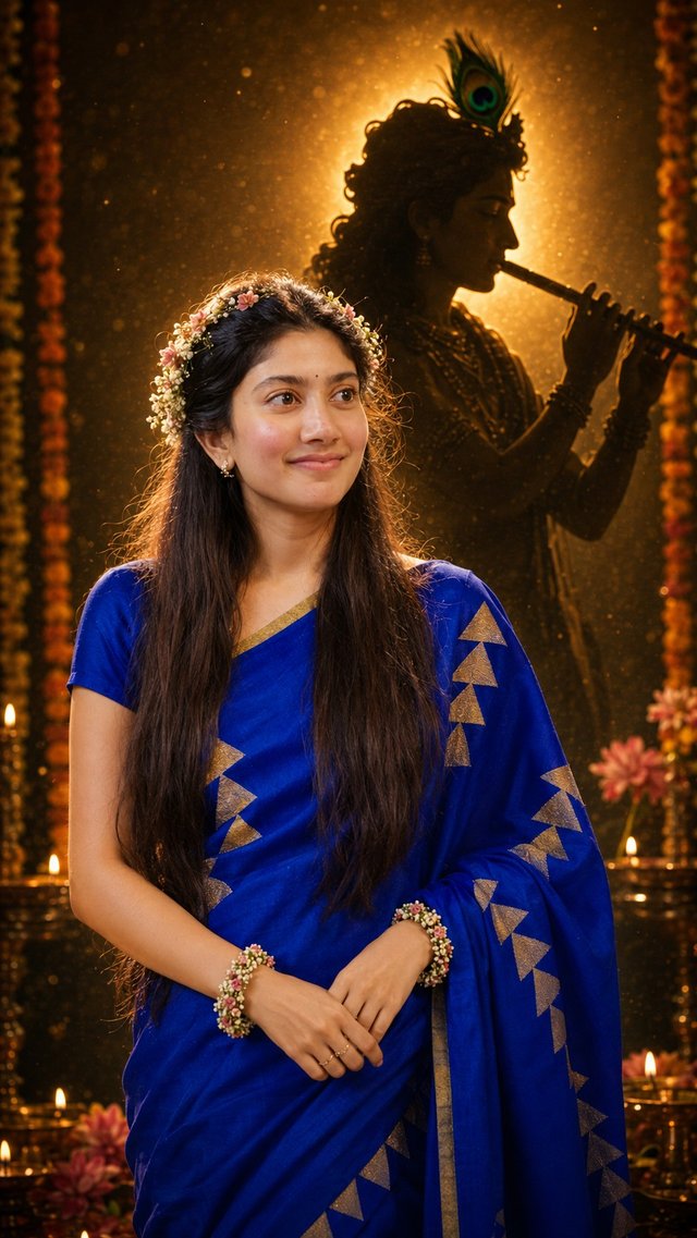 Janmashtami Divine Krishna Silhouette AI Portrait Prompt — janmashtami AI prompt