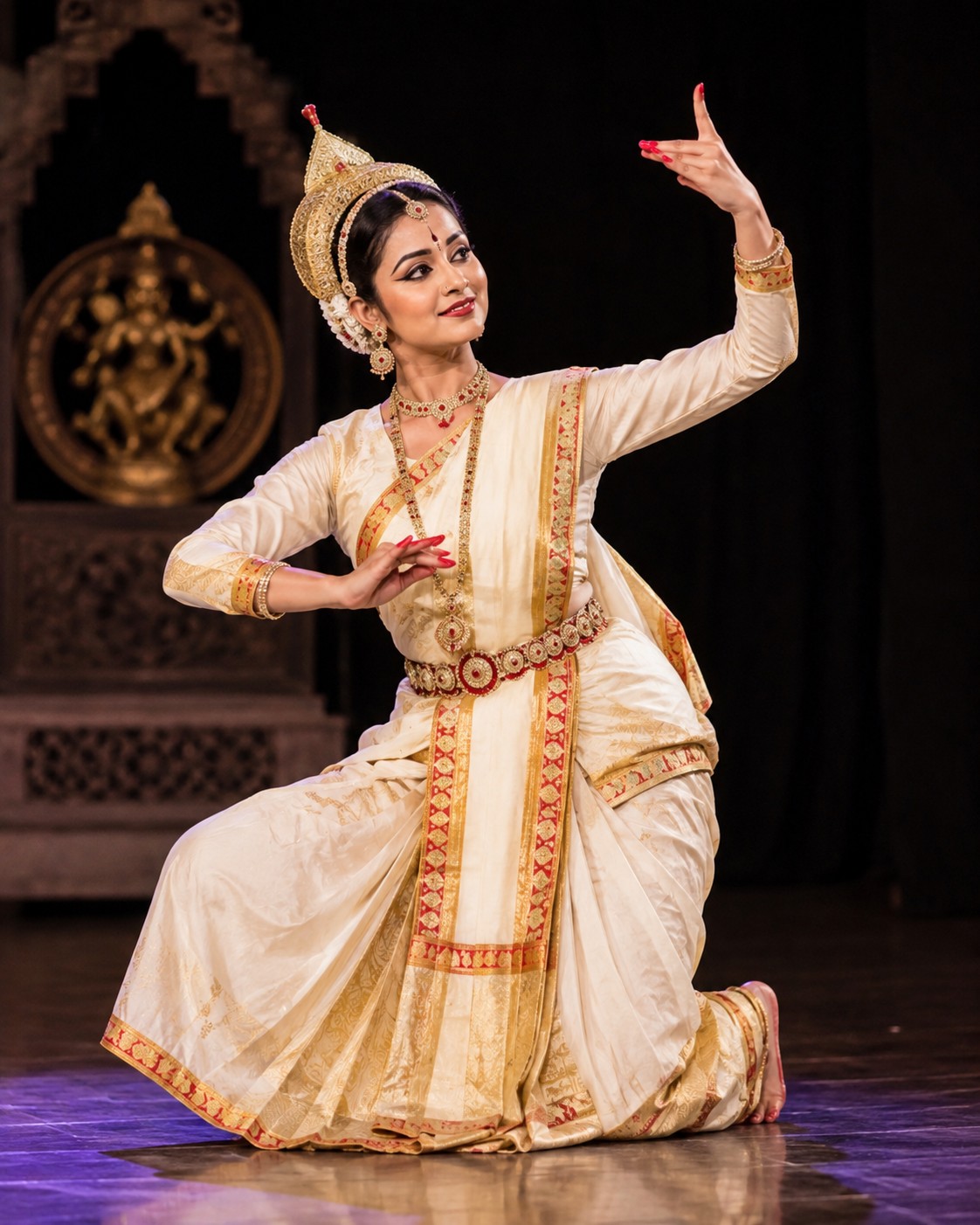 Elegant Sattriya Classical Dance Portrait | Traditional Assamese Dance Photography