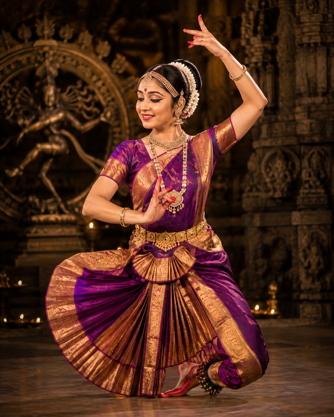Royal Bharatanatyam Classical Dance Portrait | Traditional Indian Temple Photography