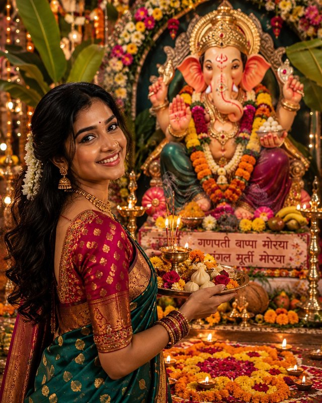 Divine Ganesh Chaturthi Portrait | Traditional Indian Festival Photography