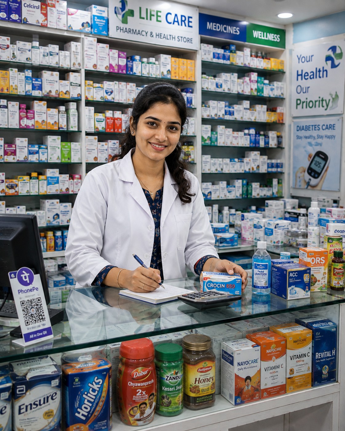Modern Pharmacy Shop Portrait | Professional Pharmacist in Medical Store