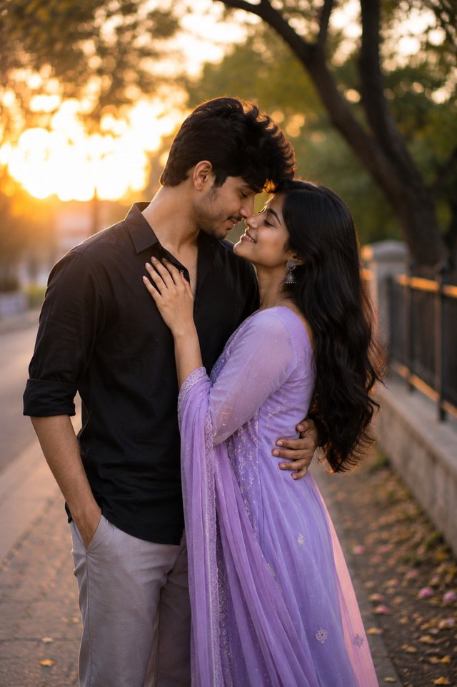 Golden Hour Romantic Couple — romantic-couple AI prompt