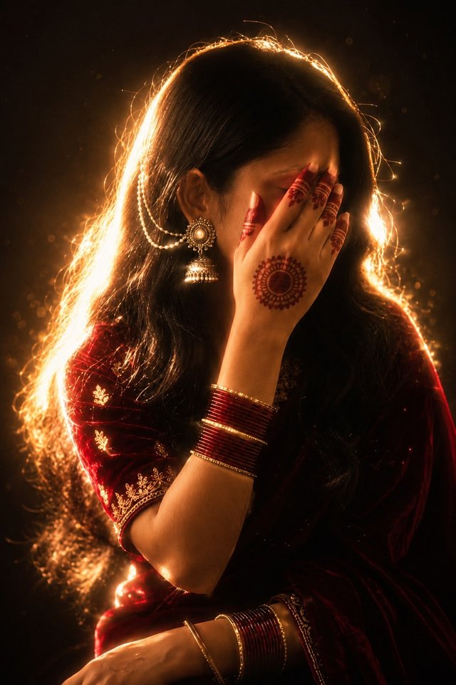Dramatic Golden Glow Portrait
