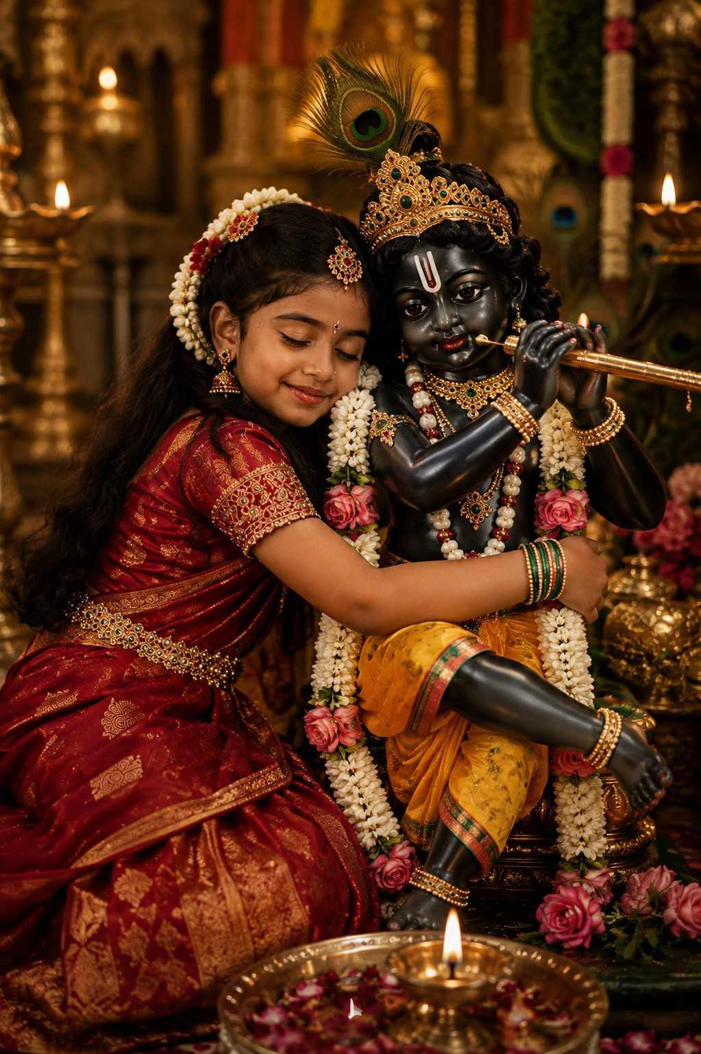 Krishna Devotional Girl | Cinematic AI Portrait