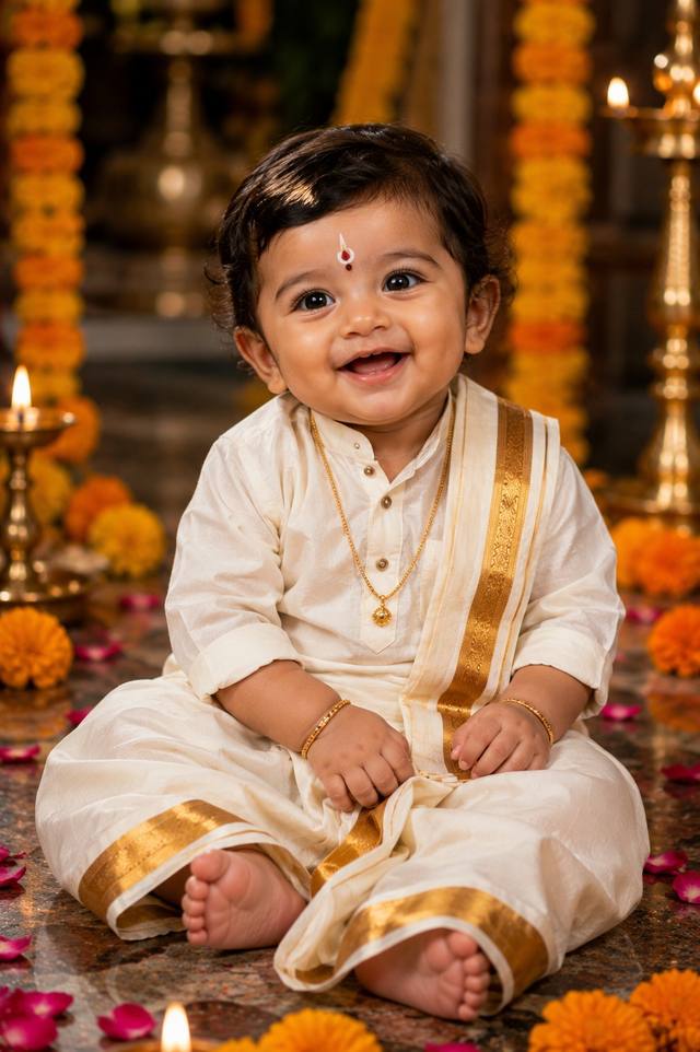 Traditional Baby Boy Portrait | Indian Festive Look