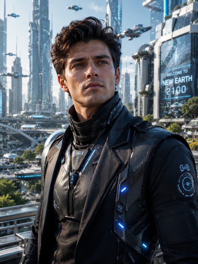 Futuristic Man in 2100 – Cinematic AI Portrait