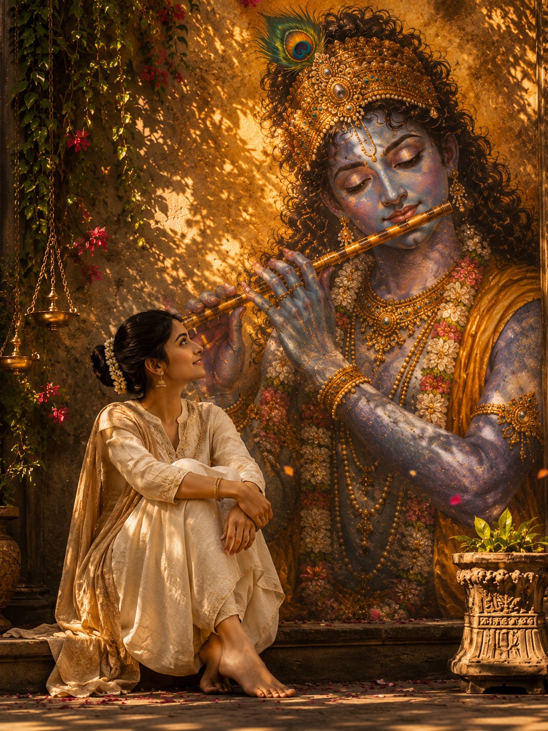 Divine Krishna AI Portrait – Girl Version