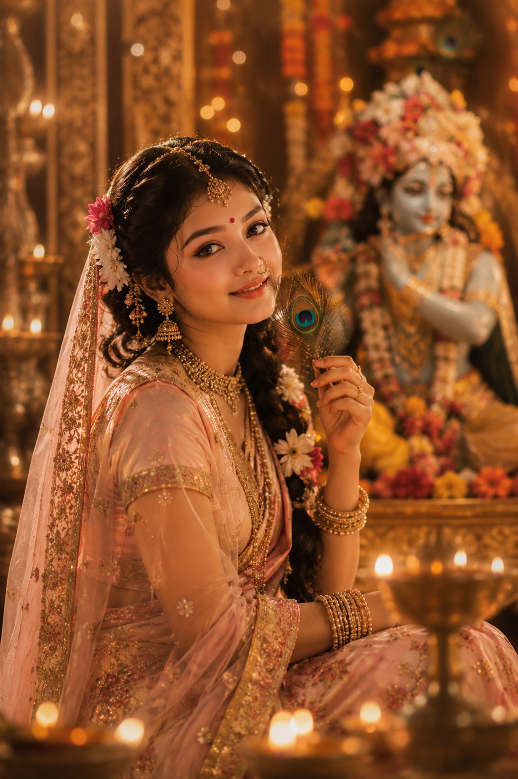Radha-Inspired Krishna Janmashtami Portrait – 8K