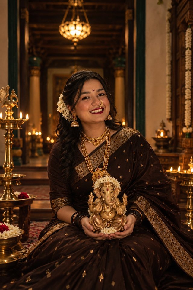 Luxury Ganesh Chaturthi Portrait | Photorealistic AI