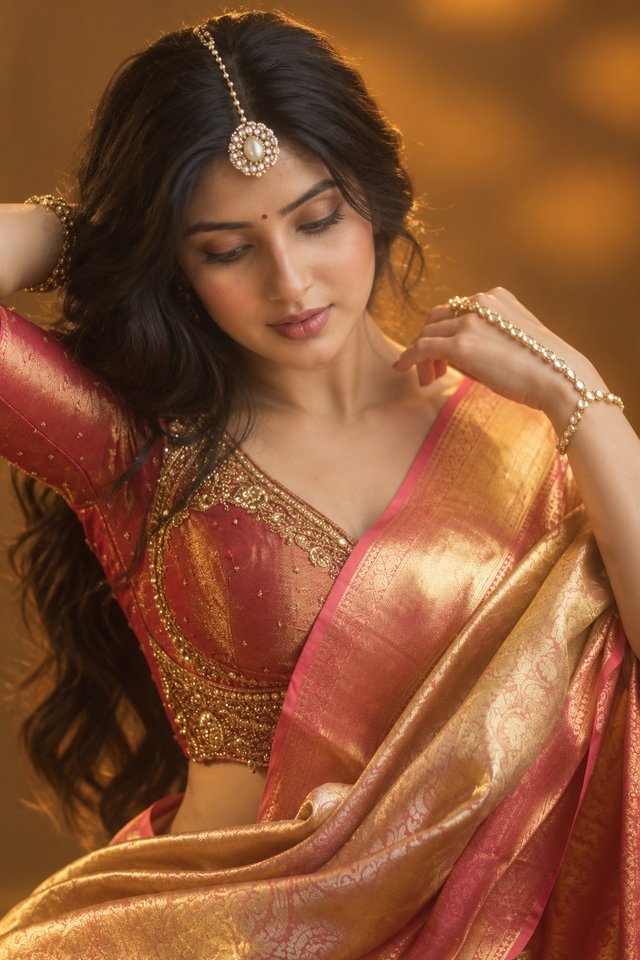 8K HD Realistic Indian Saree Portrait – AI Face