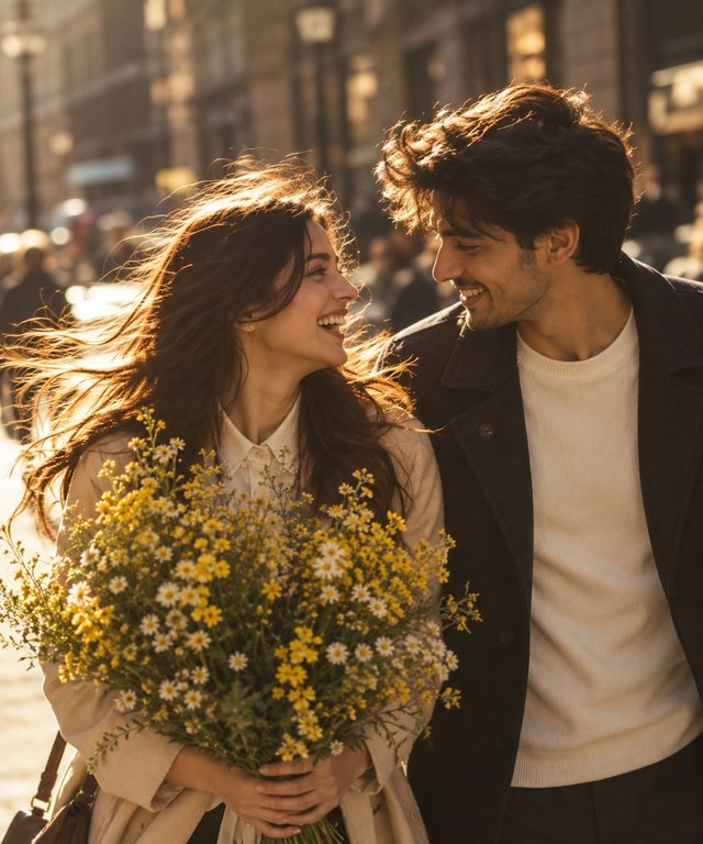 Golden Hour Couple Aesthetic – Cinematic AI Photo