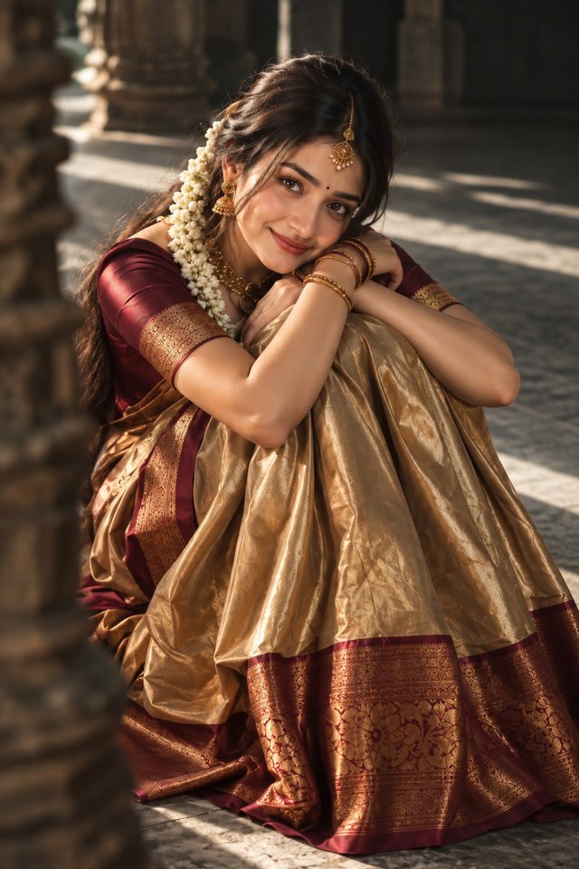 8K Silk Saree Portrait – Traditional Indian AI Look
