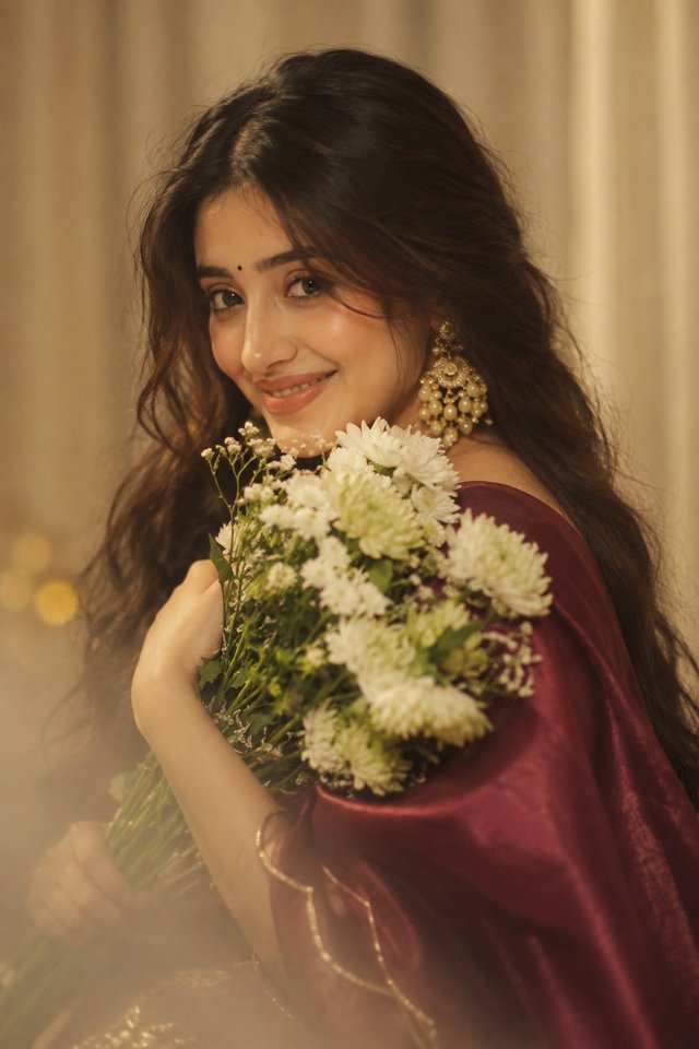 8K Realistic Indian Woman Floral Portrait