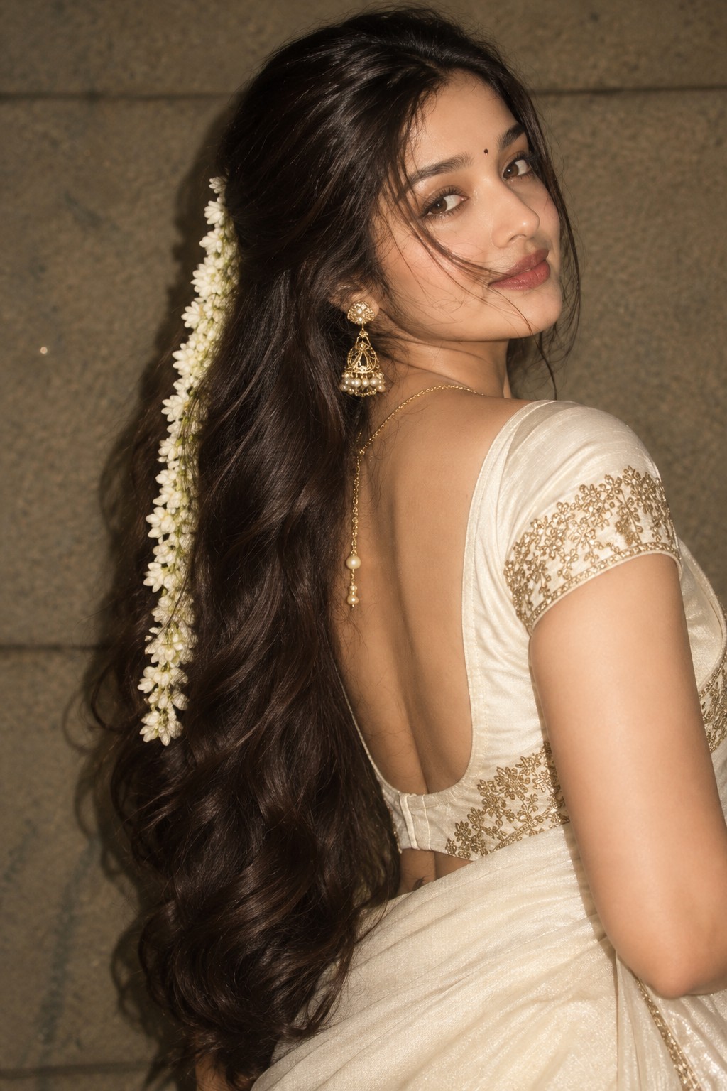8K South Indian Saree Aesthetic Portrait