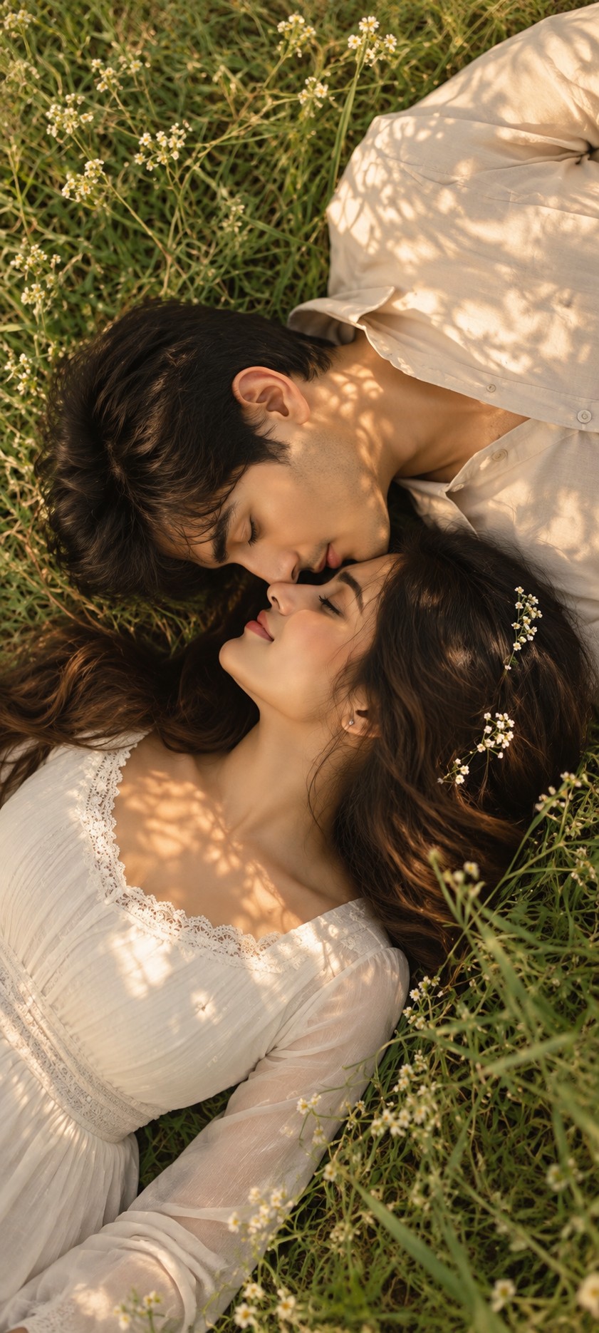 Romantic Meadow Couple Portrait – 8K Cinematic
