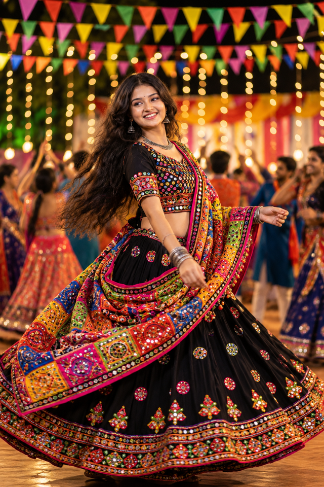 8K Navratri Garba Girl Portrait Prompt