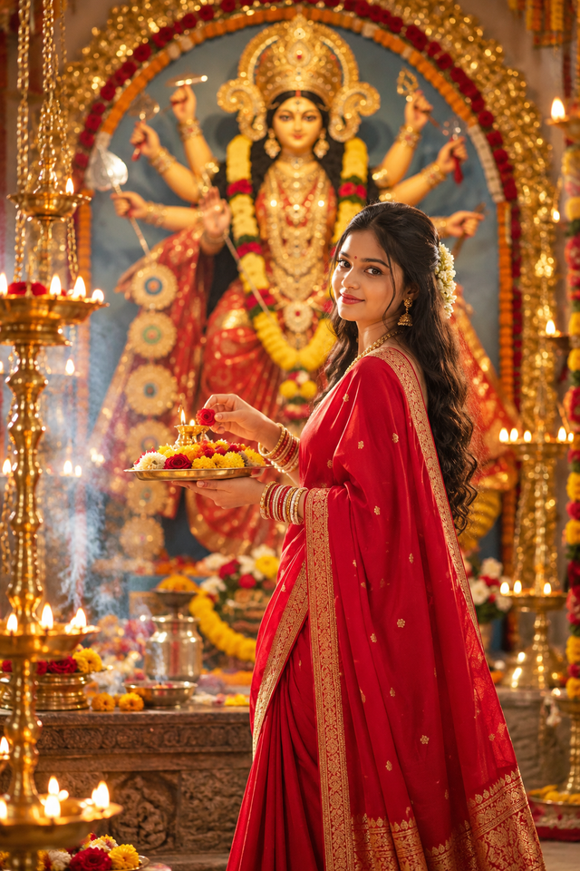 Navratri Durga Puja Portrait in HD