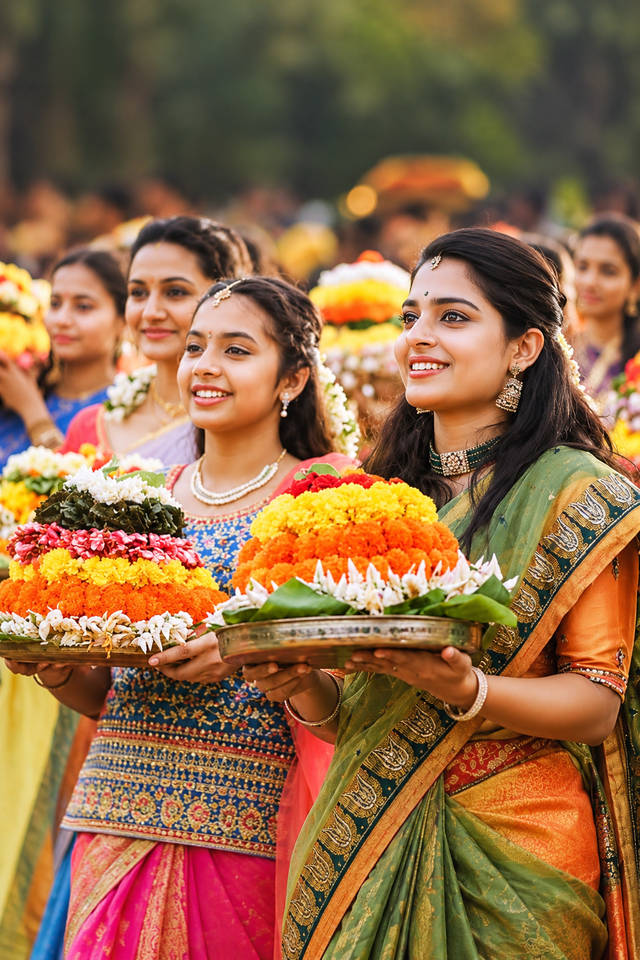 Bathukamma Festival Women Portrait