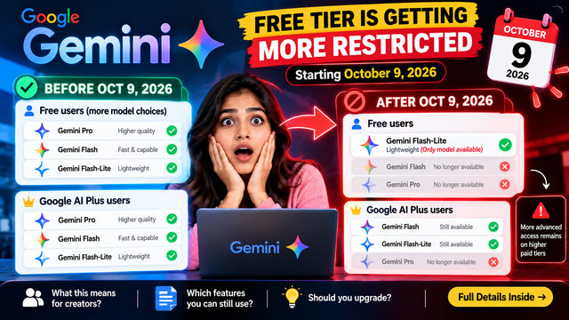 Gemini Free Tier Gets More Restricted From October 9