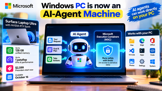 Microsoft Turns Windows PCs Into AI-Agent Machines