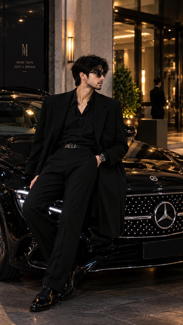 Luxury Mercedes Portrait – Black Suit ChatGPT AI Prompt