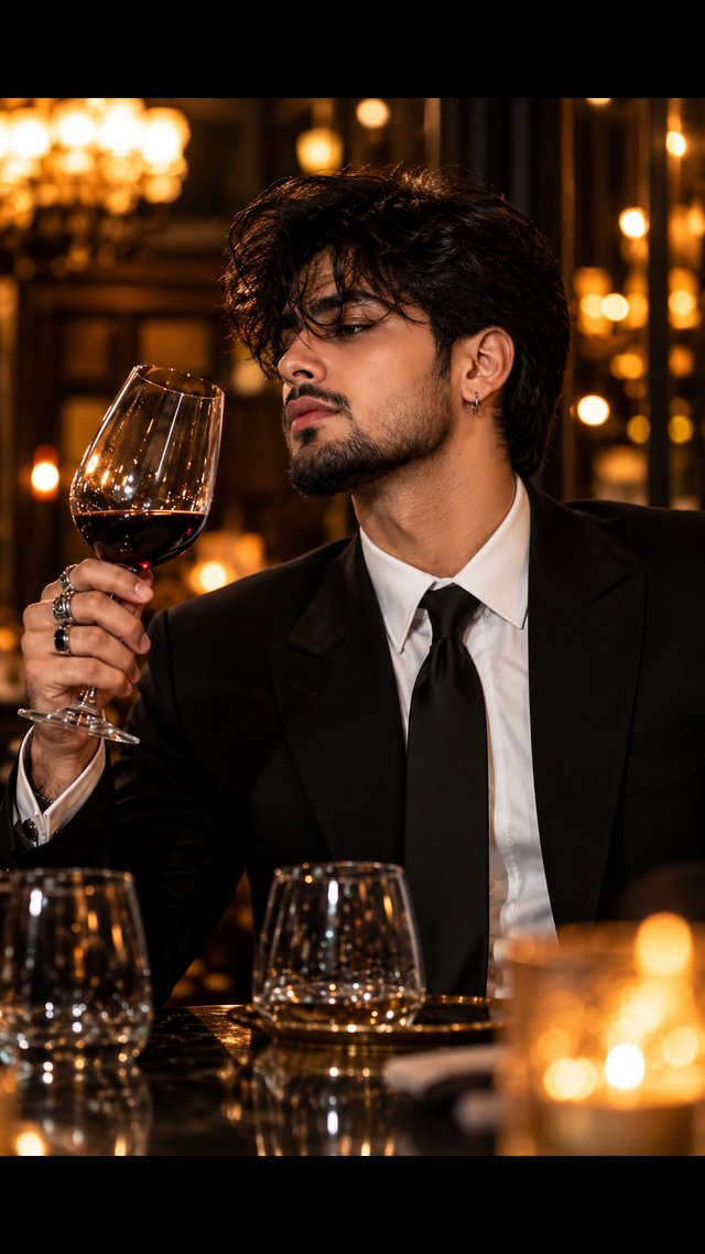 Cinematic Black Suit Portrait – ChatGPT AI Prompt