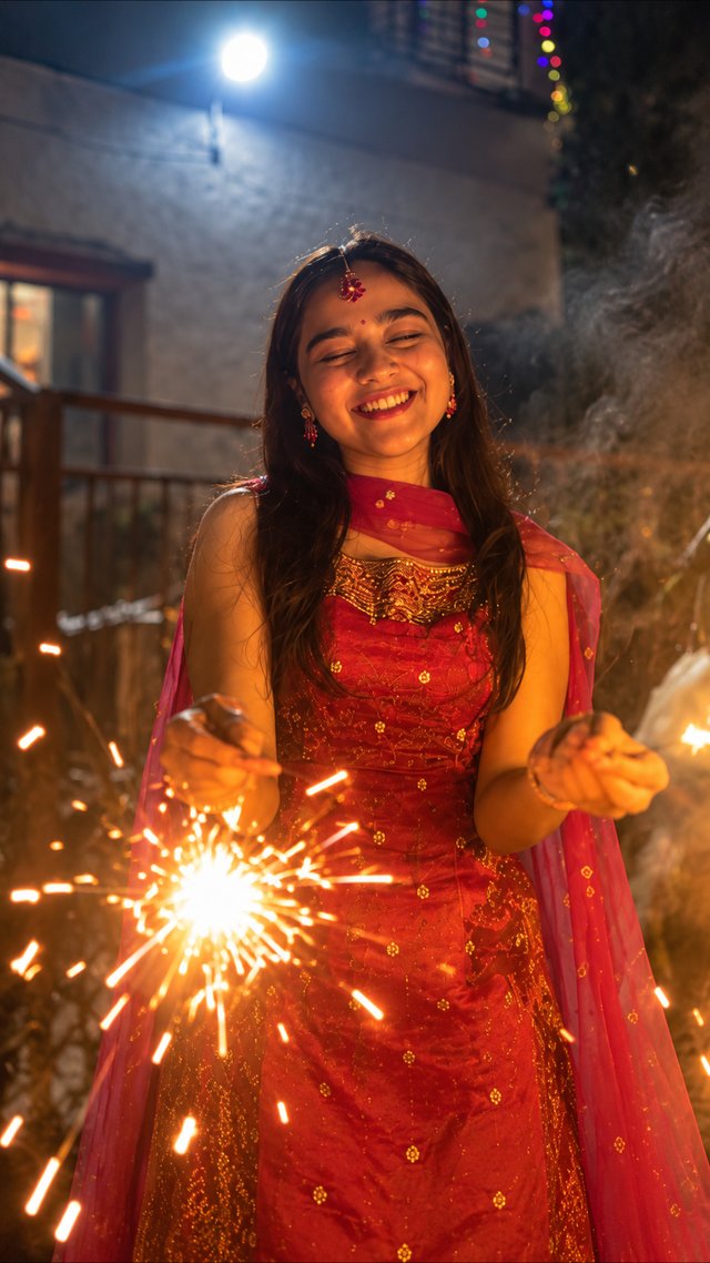 Diwali Sparklers Portrait – ChatGPT AI Prompt
