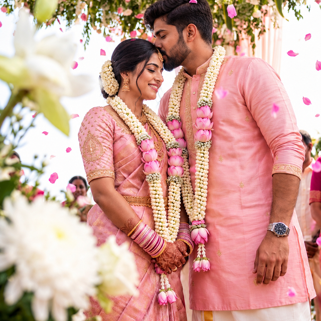 South Indian Wedding Couple Portrait – ChatGPT AI