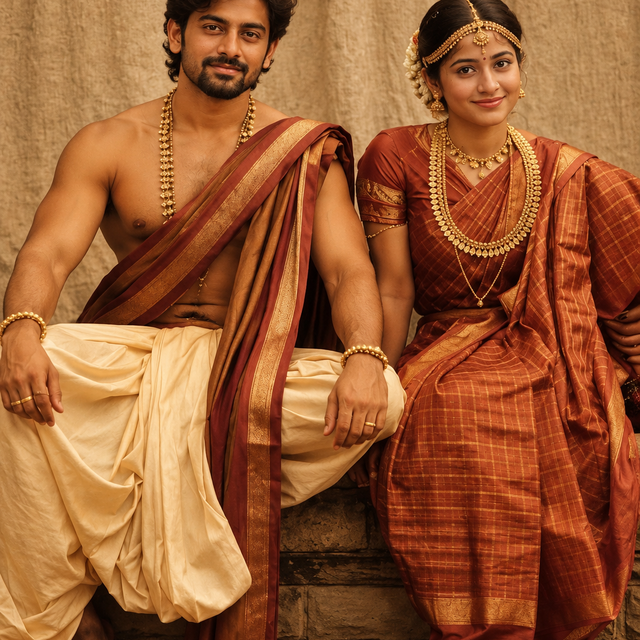 Traditional South Indian Couple Portrait – ChatGPT AI