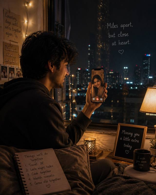 Long Distance Relationship Couple Photo – Emotional AI Prompt — long-distance-relationship-ai AI prompt