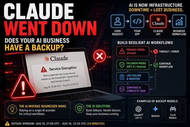 Claude Outage: Why AI Businesses Need a Backup